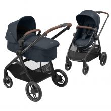 2 -in- 1 combi stroller Zelia³ reversible seat & carrycot in one, adjustable push bar, 22 kg - Essential Graphite