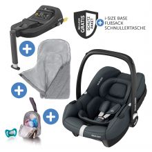 CabrioFix i-Size infant car seat from birth-15 months (40-75 cm) incl. i-Size base, footmuff & pacifier box - Essential Graphite