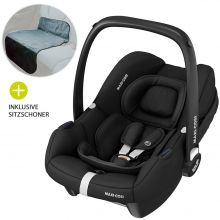 Babyschale CabrioFix i-Size ab Geburt - 15 Monate (40-83 cm) inkl. Autositz-Schutzunterlage - Essential Black