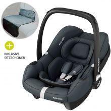 Babyschale CabrioFix i-Size ab Geburt - 15 Monate (40-83 cm) inkl. Autositz-Schutzunterlage - Essential Graphite
