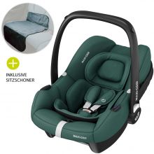 Babyschale CabrioFix i-Size ab Geburt - 15 Monate (40-83 cm) inkl. Autositz-Schutzunterlage - Essential Green