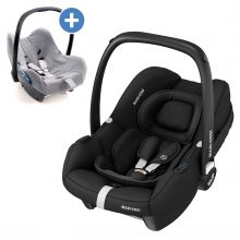 CabrioFix i-Size infant car seat from birth - 15 months (40-83 cm) & Zamboo summer cover - Essential Black