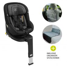 Reboarder-Kindersitz Mica i-Size 360° Geburt-4 Jahre (40-105 cm) Isofix-Basis, Sitzschoner, Organizer - Authentic Black