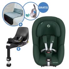 Reboarder child seat Pearl 360 rotatable from 3 months - 4 years (61 cm - 105 cm) 0-17.4 kg incl. Isofix base FamilyFix 360, protective pad & pacifier bag - Authentic Green