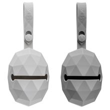 Silikon-Schnullerbox / Schnullerhalter 2er Pack - Diamant - Grau Hellgrau