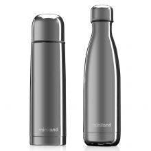 Edelstahl-Isolierflasche 2er Pack Deluxe Thermos - myBaby&me 500 ml - Silver