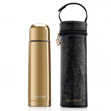 Edelstahl-Isolierflasche inkl. Isoliertasche Deluxe Thermos 500 ml - Gold