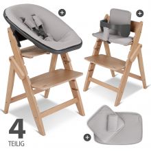 Yippy Newborn Set (4-tlg.) Hochstuhl + Neugeborenen-Aufsatz + Sitzkissen + Starter-Set - Oak
