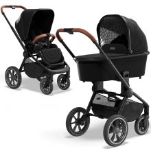 2in1 Kombi-Kinderwagen Resea S Basic mit Sportsitz, Babywanne - bis 22 kg - Black Melange