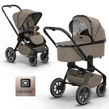 2in1 Kombi-Kinderwagen Resea S Edition + mit Lufträder, Babywanne, Sportsitz & Teleskopschieber - bis 22 kg - Mud Black Chrome