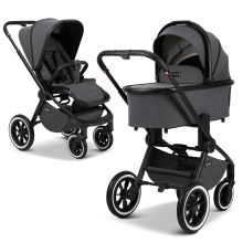 2in1 Kombi-Kinderwagen Resea+ bis 22 kg belastbar - Luftreifen, umsetzbare Sitzeinheit, Babywanne &Teleskopschieber, - Edition - Anthrazit
