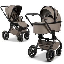 2in1 Kombi-Kinderwagen Resea + bis 22 kg belastbar - Luftreifen, umsetzbare Sitzeinheit, Babywanne &Teleskopschieber, - Edition - Mud