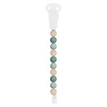 Pacifier chain with silicone beads - Green Beige Sage