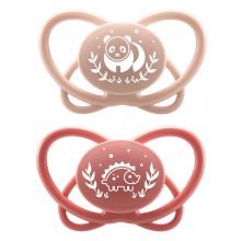 Öko-Schnuller 2er Pack My Butterfly - Silikon 5-18 M - aus nachwachsenden Rohstoffen - Rot