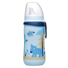 First Cup 330 ml drinking bottle - silicone drinking spout - deer - blue