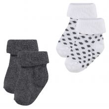 Socken 2er Pack - Dot Weiß Grau