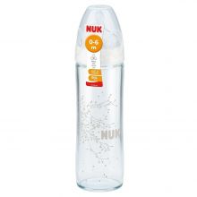 Glas-Flasche New Classic 240 ml - Silikon Gr.1 M - verschiedene Designs