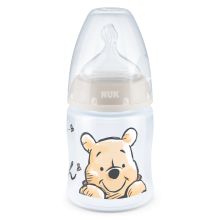 Bottiglia PP First Choice Plus 150 ml + tettarella in silicone misura 1 M - Controllo della temperatura - Disney Winnie the Pooh - Beige