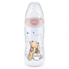 PP-Flasche First Choice Plus 300 ml + Silikon-Sauger Gr. 1 M - Temperature Control - Disney Winnie Pooh - Rosa