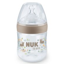 PP bottle for Nature 150 ml + silicone teat size S - Beige