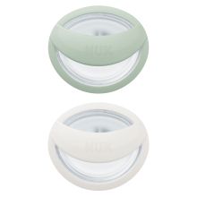 Succhietto 2-pack MommyFeel - Silicone 0-9 M - Menta / Bianco sporco