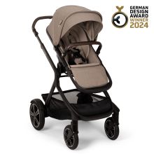 Buggy & pushchair DEMI next up to 22 kg with magnetic harness fastener, convertible all-weather seat, height-adjustable push bar, integrated privacy screen incl. adapter & rain cover - Cedar