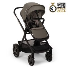 Buggy & pushchair DEMI next up to 22 kg with magnetic harness fastener, convertible all-weather seat, height-adjustable push bar, integrated privacy screen incl. adapter & rain cover - Granite