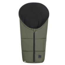 Fleece footmuff Benno for infant car seat & carrycot - Steel Green