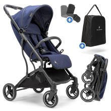 Boogy travel buggy & pushchair up to 22 kg load capacity only 6.8 kg light incl. adapter, rain cover & carry bag - Indigo