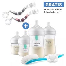 6-tlg. Neugeborenen-Starter-Set Natural Response AirFree + GRATIS 2x Schnullerkette / 4 PP-Flaschen + Schnuller + Flaschenbürste - Beere