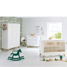 Kinderzimmer Pan mit 3-türigem Schrank, Bett, breiter Wickelkommode