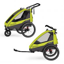 Kinderfahrradanhänger& Buggy Sportrex 1 Lt. Edition für 1 Kind mit Kupplung, Dämpfsystem (bis 50 kg) - Lime Green
