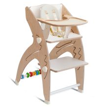 Multifunctional high chair set incl. baby seat, table top, play cube, safety belt - high chair, swing, stairs, learning tower & baby bouncer in one, usable up to 150 kg - white