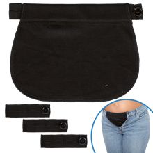 4-piece mom's trouser extension set for comfortable wearing of existing clothing - black