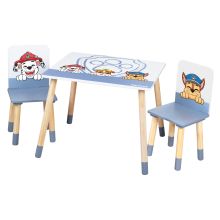 3-tlg. Kindersitzgruppe inkl. 1 Tisch und 2 Stühle - Paw Patrol - Weiß Blau