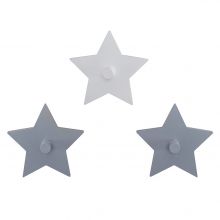 3-tlg. Wandhaken Set - Little Stars - Grau