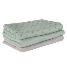3-piece diaper set made of 100% organic cotton GOTS - Lil Planet - Frosty Green