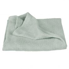 Baumwoll-Decke aus Organic Baumwolle - Strickoptik 80 x 80 cm - Lil Planet - Frosty Green