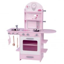 Cucina da gioco in legno con 5 accessori - Rosa