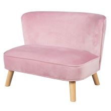 Kindersofa gepolster, mit Samtstoff bezogen - Lil Sofa - Rosa Mauve