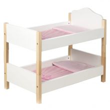 Puppen-Etagenbett Scarlett - Weiß Rosa