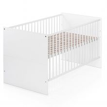 Baby- und Kinderbett Designline Basic Buche teilmassiv 70 x 140 cm - Weiß