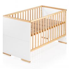 Baby- und Kinderbett Designline Komfort Buche teilmassiv 70 x 140 cm - geölt Weiß