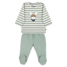 2-tlg. Set Langarmshirt & Strampelhose - Emmi - Grün