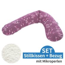 Nursing pillow The Original with microbead filling incl. cover 190 cm - Blümchentraum