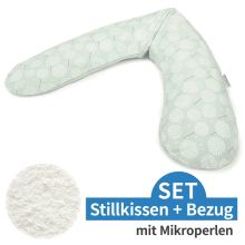 Nursing pillow The Original with microbead filling incl. cover 190 cm - Dandelion - Pale green