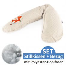 Stillkissen Das Original mit Polyesterhohlfaser-Füllung inkl. Bezug 190 cm - Knister Fuchs - Punkte Beige