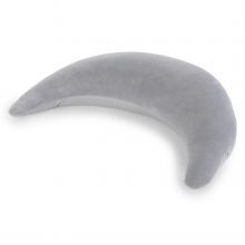 Nursing pillow The plush moon with microbead filling 140 cm - silver-grey