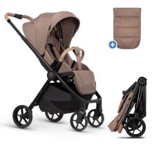 Buggy & Sportwagen Vero bis 22 kg mit Teleskopschieber, Liegeposition inkl. Regenschutz, Tragegurt & Beindecke - Sand