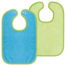 Set of 2 giant bibs with press studs - Ocean Lime